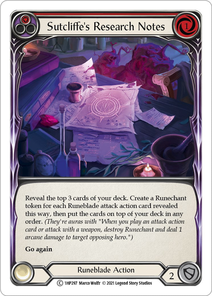 Sutcliffe's Research Notes (Red) [1HP - 1HP297]