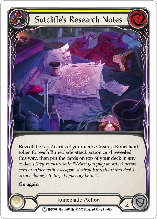 Sutcliffe's Research Notes (Yellow) [1HP - 1HP298]