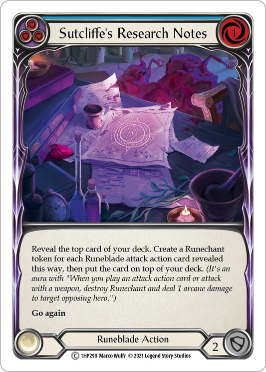 Sutcliffe's Research Notes (Blue) [1HP - 1HP299]